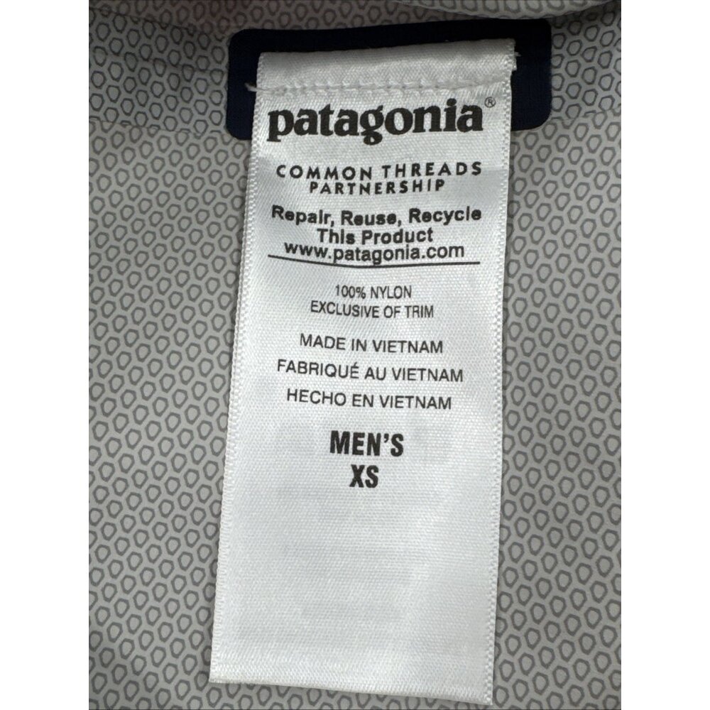 Patagonia Torrentshell Rain jacket H2No Anorak Pullover Hooded Mens XS Blue Red - Picture 8 of 13